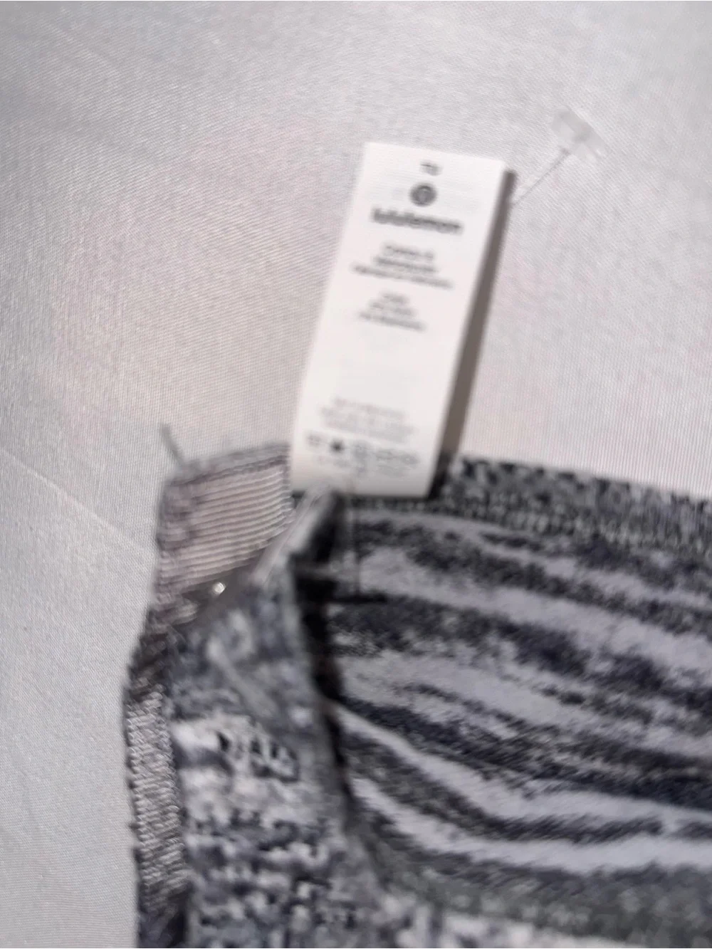 Lululemon Light Gray Textured Knit Scarf with Snap Trim